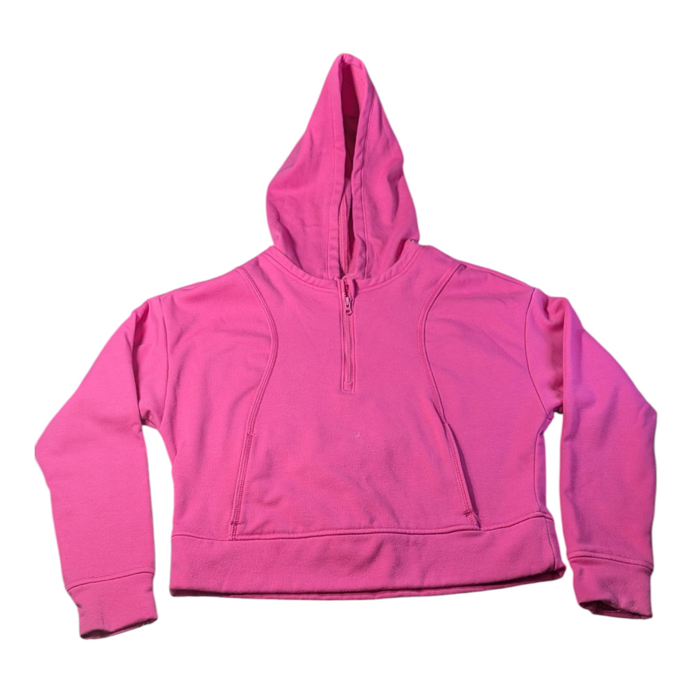 Members Mark Girls Pink Pullover Hoodie w1/4 Zipper-Size L 10-12 Well Cared For